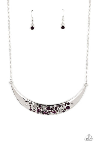 Bejeweled Baroness - Purple - Gem Encrusted Paparazzi Short Necklace