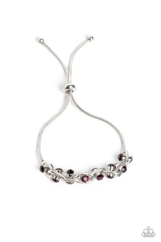 Intertwined Illusion - Purple - Rhinestone Studded Paparazzi Bolo Lariat Bracelet