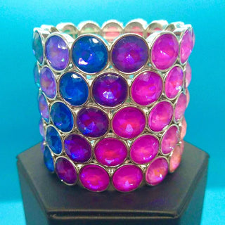 Radiant on Repeat - Multi - Rainbow Colorful Opalescent Rhinestone Paparazzi Stretchy Bracelet - Pink Diamond Exclusive