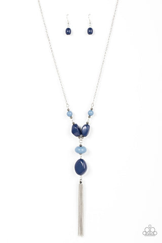 Heavenly Harmony - Blue - Acrylic Bead Chain Tassel Y-Shape Paparazzi Long Necklace