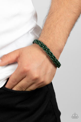 Cattle Ranch - Green - Braided Cord Paparazzi Magnetic Bracelet