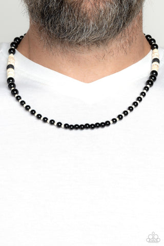 Legendary Lava - White - Lava and Seed Bead Paparazzi Short Urban Necklace