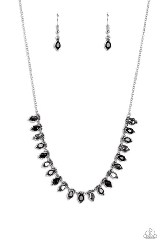 Fairy Light Fashion - Black - Teardrop Rhinestone Paparazzi Short Necklace