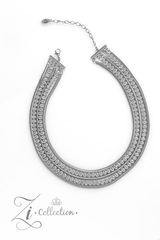 Tenacious - 2023 Zi Collection - White Rhinestone Snake Chain Paparazzi Short Statement Necklace