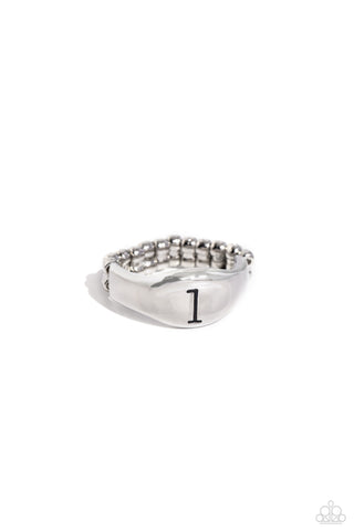 Monogram Memento - Silver - L - Paparazzi Ring