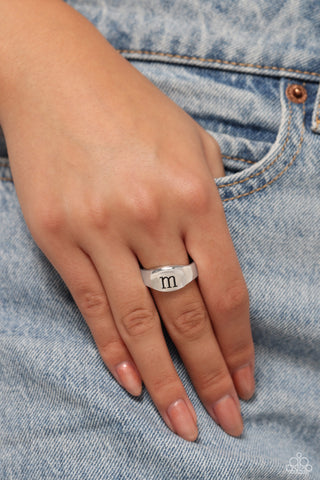 Monogram Memento - Silver - M - Paparazzi Ring