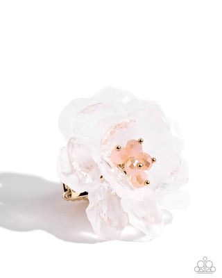 Petal Privilege - White - Acrylic Flower Paparazzi Ring - July 2024 Life of the Party Exclusive