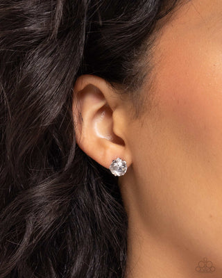 Breathtaking Birthstone - White - Rhinestone Stud April Paparazzi Post Earrings