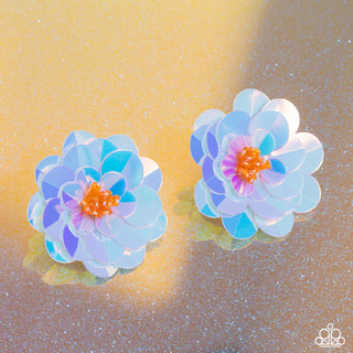 Floating Florals - Multi - Iridescent Sequin Flower Paparazzi Post Earrings - May 2024 Life of the Party Exclusive