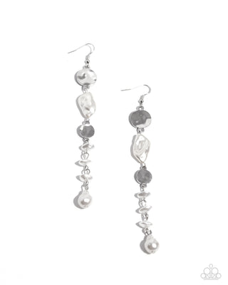 Cosmopolitan Chic - White - Bead and Baroque Pearl Paparazzi Fishhook Earrings