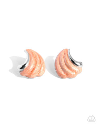 Whimsical Waves - Orange - Pearly Painted Paparazzi Post Earrings