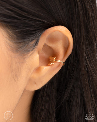 Aerial Attitude - Gold - Butterfly Paparazzi Ear Cuff Earrings