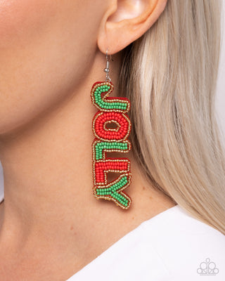 Jolly Holiday - Multi - Seed Bead Christmas Paparazzi Fishhook Earrings