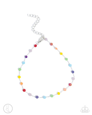 Colorful Candy - Multi - Rainbow Bead Paparazzi Anklet