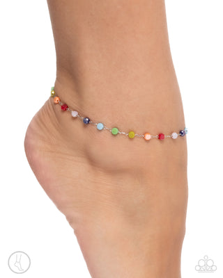 Colorful Candy - Multi - Rainbow Bead Paparazzi Anklet