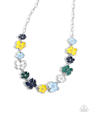 Complete Look - French Florals Necklace & Candid Color Bracelet - Blue Flower Set