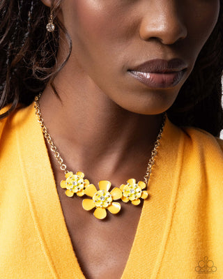 Complete Look - Botanic Beginner Necklace & Exhilarating Elegance - Yellow Flower - $10 Set