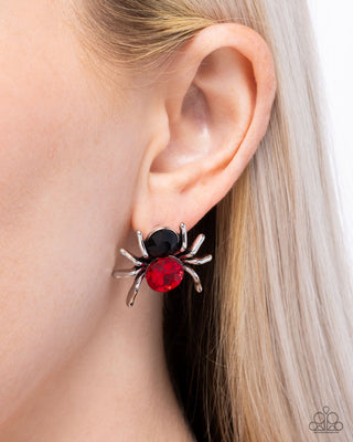 Complete Look - Spider Bite Ring & Black Widow Earrings - Red Spider Halloween - $10 Set