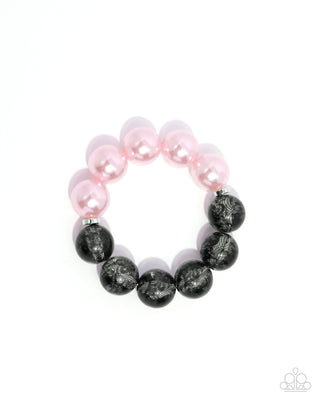 Complete Look - Lacy Lady Necklace & Lacy Leisure Bracelet - Pink Bead - $10 Set