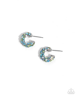 Complete Look - Iridescent Influence Ear Cuff & Iridescent Improv Earring - Multi Blue - $10 Set