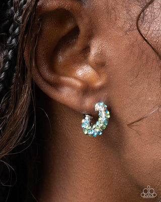 Complete Look - Iridescent Influence Ear Cuff & Iridescent Improv Earring - Multi Blue - $10 Set