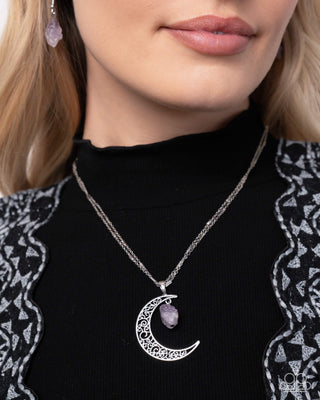 Complete Look - Crescent Charm Necklace & Planetary Perfection Ring - Purple Ring - $10 Set