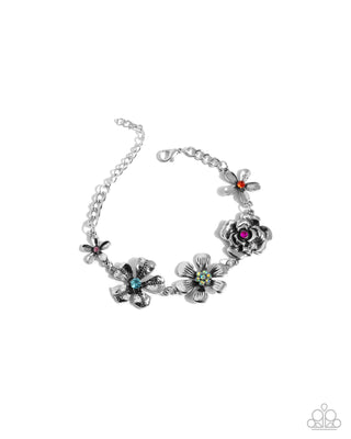 Complete Look - Floral Fate Necklace & Floral Fluke Bracelet - Multi - $10 Flower Set