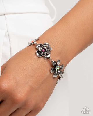 Complete Look - Floral Fate Necklace & Floral Fluke Bracelet - Multi - $10 Flower Set