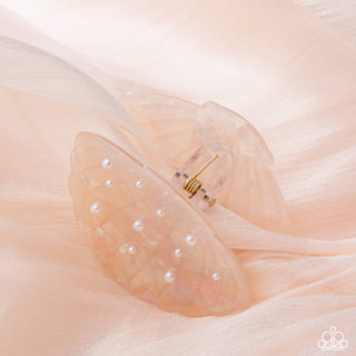 Coastal Campaign - Multi - Iridescent with White Pearl Seashell Paparazzi Hair Claw Clip