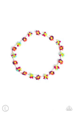 Midsummer Daisy - Multi - Colored Seed Bead Flower Paparazzi Stretchy Anklet