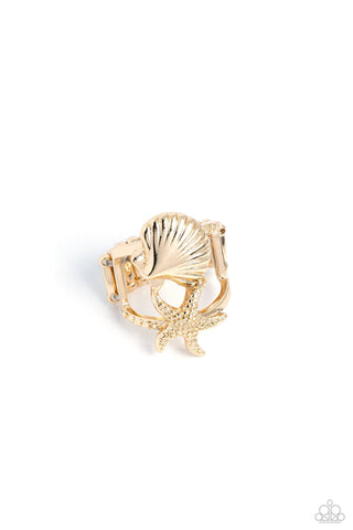 Seashell Showcase - Gold - Starfish Paparazzi Ring