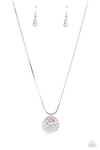 Haute Hybrid - Pink - Pearl and Iridescent Rhinestone Reversible Paparazzi Short Necklace