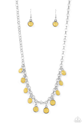 Moonbeam Magic - Yellow - Milky Bead Paparazzi Short Necklace