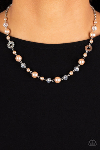 Traditional Transcendence - Brown - Pearl Paparazzi Short Necklace