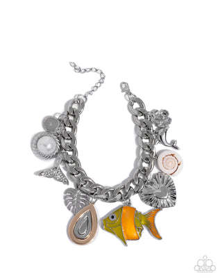 Fish Frenzy - Orange - Sea Life Charm Paparazzi Lobster Claw Bracelet - 2025 Empower Me Pink Exclusive