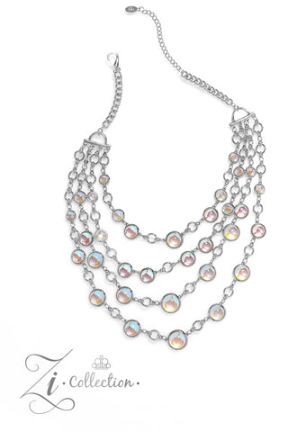 Hypnotic - 2023 Zi Collection - Multi Glassy Iridescent Bead Paparazzi Statement Necklace