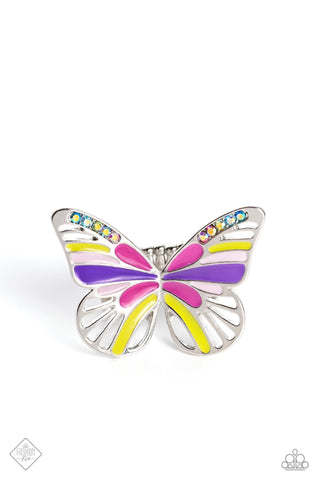 Do the FLIGHT Thing - Multi - Oversized Butterfly Paparazzi Ring - August 2023  Glimpses of Malibu