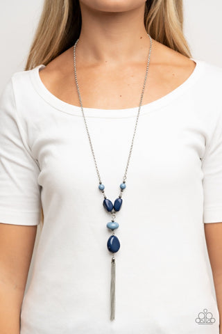 Heavenly Harmony - Blue - Acrylic Bead Chain Tassel Y-Shape Paparazzi Long Necklace