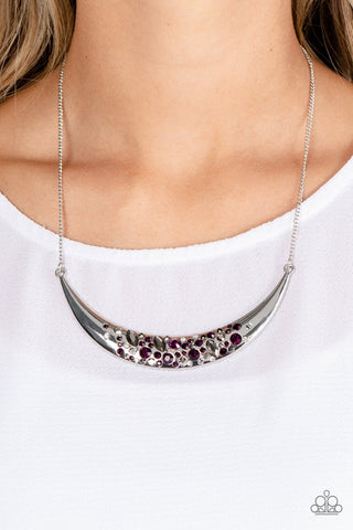 Bejeweled Baroness - Purple - Gem Encrusted Paparazzi Short Necklace