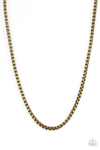 No ENDGAME in Sight - Brass - Box Chain Paparazzi Men's Necklace