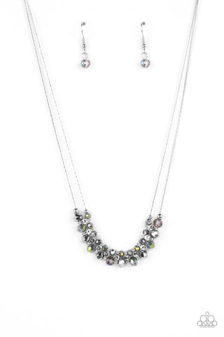 Shimmering High Society - Silver - Bead and Rhinestone Paparazzi Short Necklace