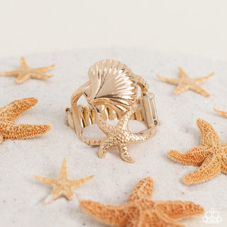 Seashell Showcase - Gold - Starfish Paparazzi Ring