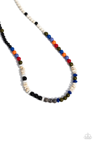 Beaded Bravery - Multi - Bead and Stone Paparazzi Short Necklace