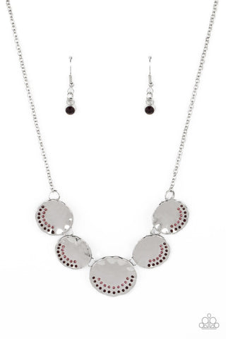 Swanky Shimmer - Purple - Rhinestone Silver Disc Paparazzi Short Necklace