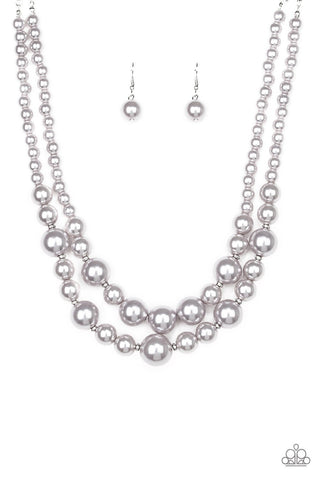 The More the Modest - Silver - Pearl Tiered Paparazzi Short Necklace