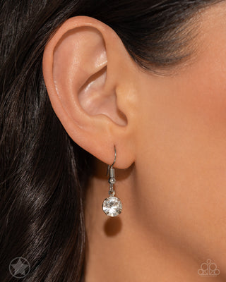 What a Gem - White - Rhinestone Solitaire Paparazzi Short Necklace