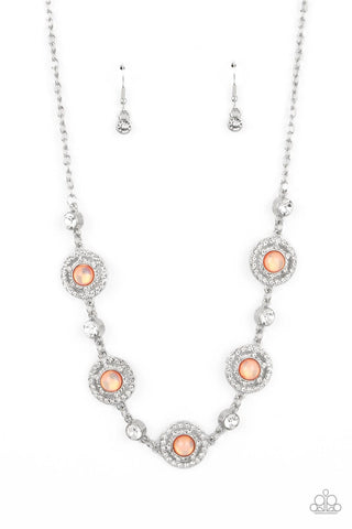 Summer Dream - Orange - Glassy Opalescent Bead Paparazzi Short Necklace