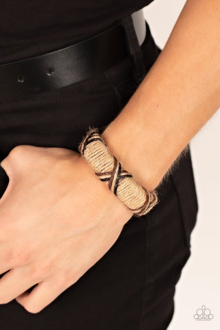 Survival of the Fittest - Brown - Twine Paparazzi Pull-Cord Bracelet