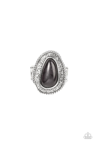 Downtown Desertscape - Black - Asymmetrical Stone Paparazzi Ring