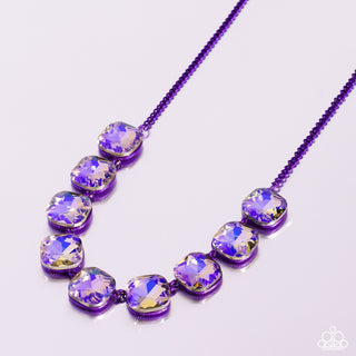 Combustible Command - Purple - UV Gem Painted Chain Paparazzi Short Necklace